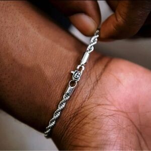 Stylish Silver Rope Chain Bracelet